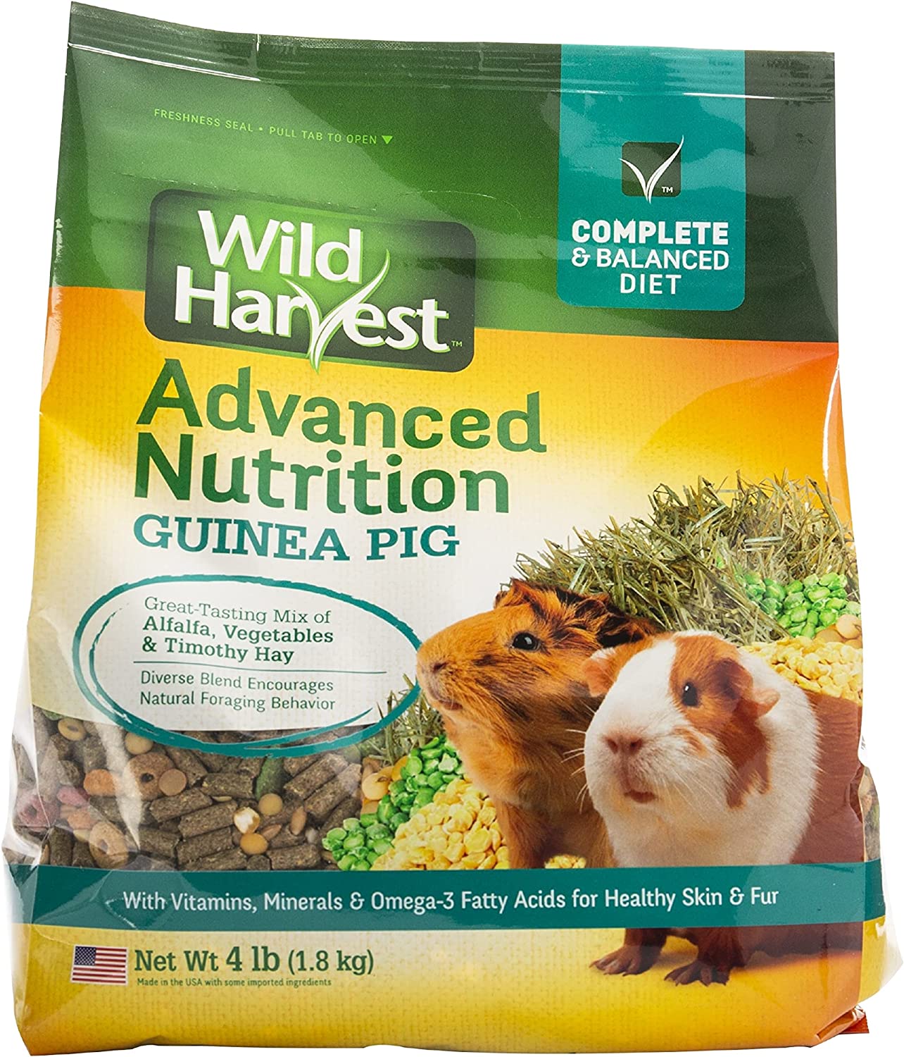 Wild Harvest Advanced Nutrition Diet for Guinea Pigs (Packaging May Vary) 4 Pound (Pack of 1)