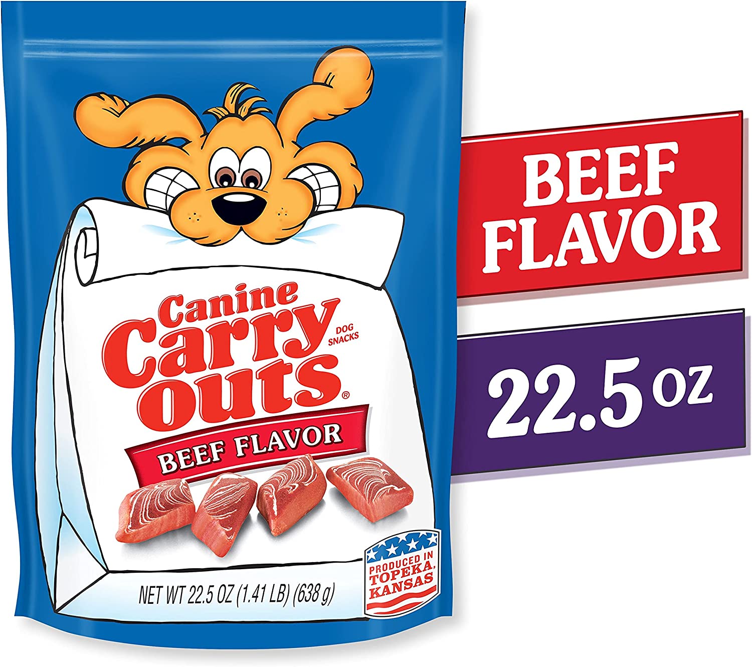 Canine Carry Outs Beef Flavor Dog Treats, 22.5 Ounce Bag