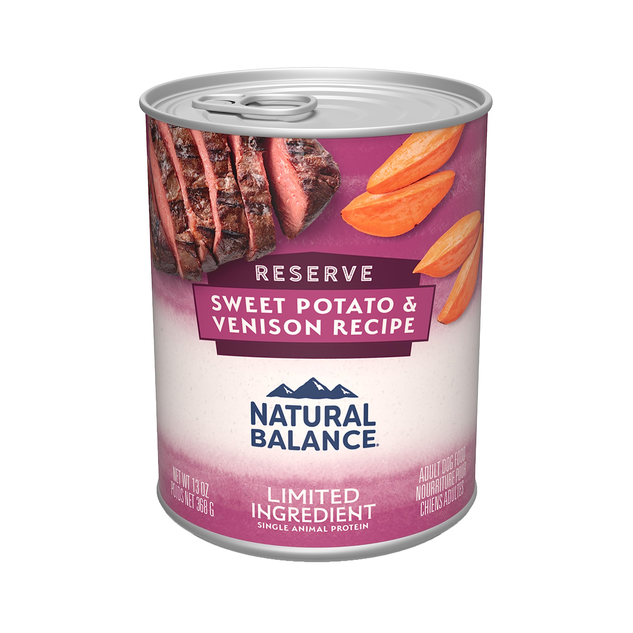 Natural Balance Limited Ingredient Adult Grain-Free Wet Canned Dog Food Reserve Sweet Potato & Venison Recipe 13 Ounce