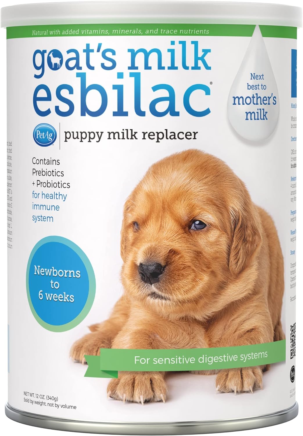 PetAg Esbilac Goat's Milk Powder Puppy Milk Replacer - Milk Formula for Puppies with Sensitive Digestive Systems - 12 oz