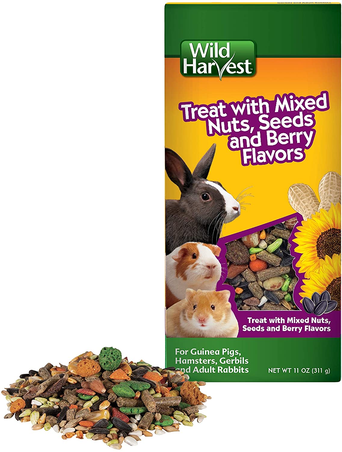 Wild Harvest Food And Unique Edible Treats for Guinea Pigs, Hamsters, Gerbils, and Adult Rabbits Mixed Berry 'n Nut