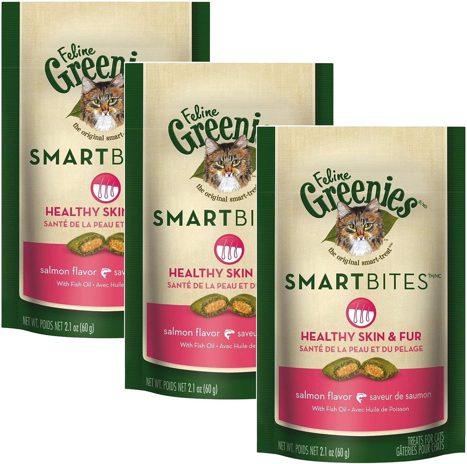 Greenies Feline Smrtbite Skn&Fur Salm 2oz