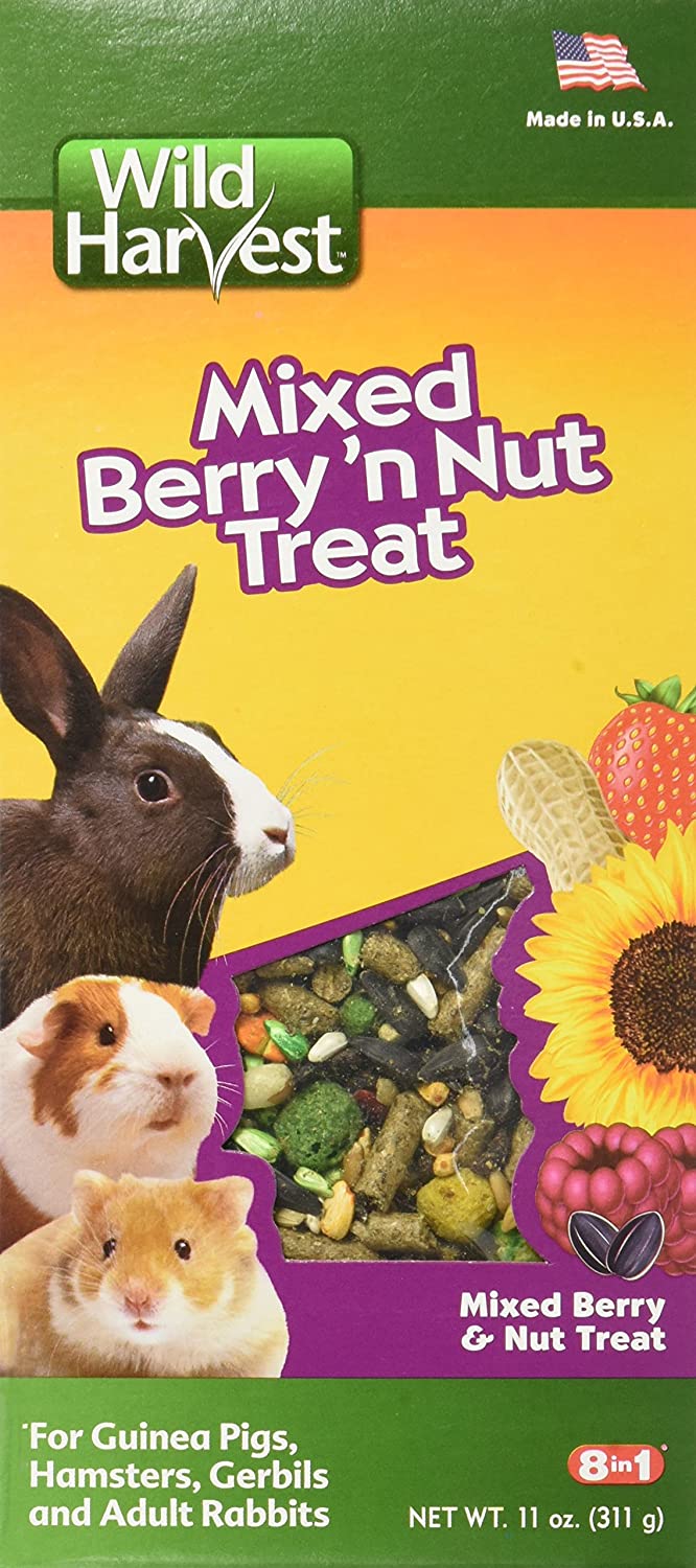 Wild Harvest Food And Unique Edible Treats for Guinea Pigs, Hamsters, Gerbils, and Adult Rabbits Mixed Berry 'n Nut