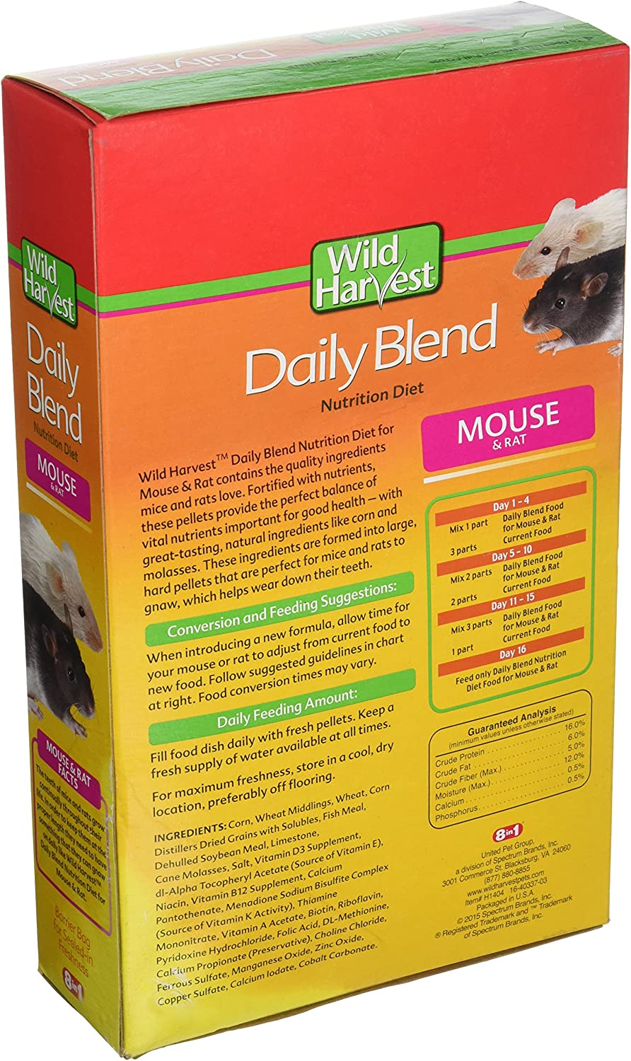 Wild Harvest H1404 Wh Daily Blend Rat & Mouse 1.5# Bib