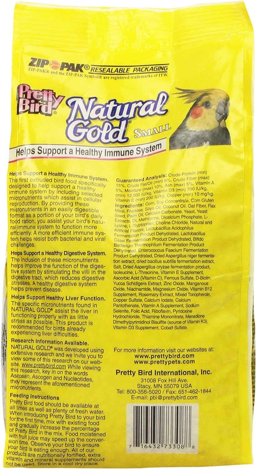 Pretty Bird Natural Gold Medium Bird Food 1.5 Pounds