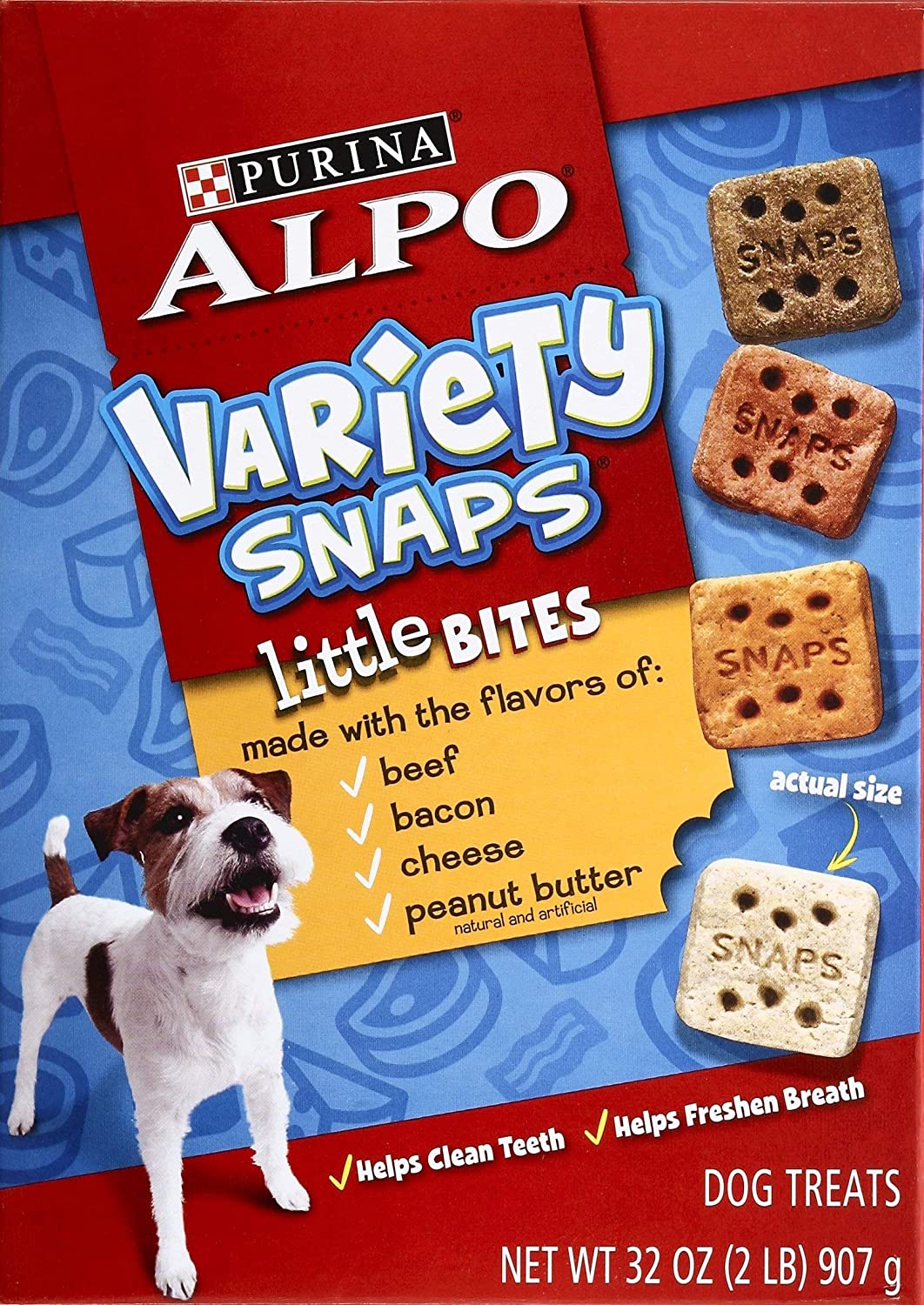 Purina Alpo Variety Snaps Little Bites with Beef, Bacon, Cheese, and Peanut Butter Flavors - 32 Oz. (Pack of 2)